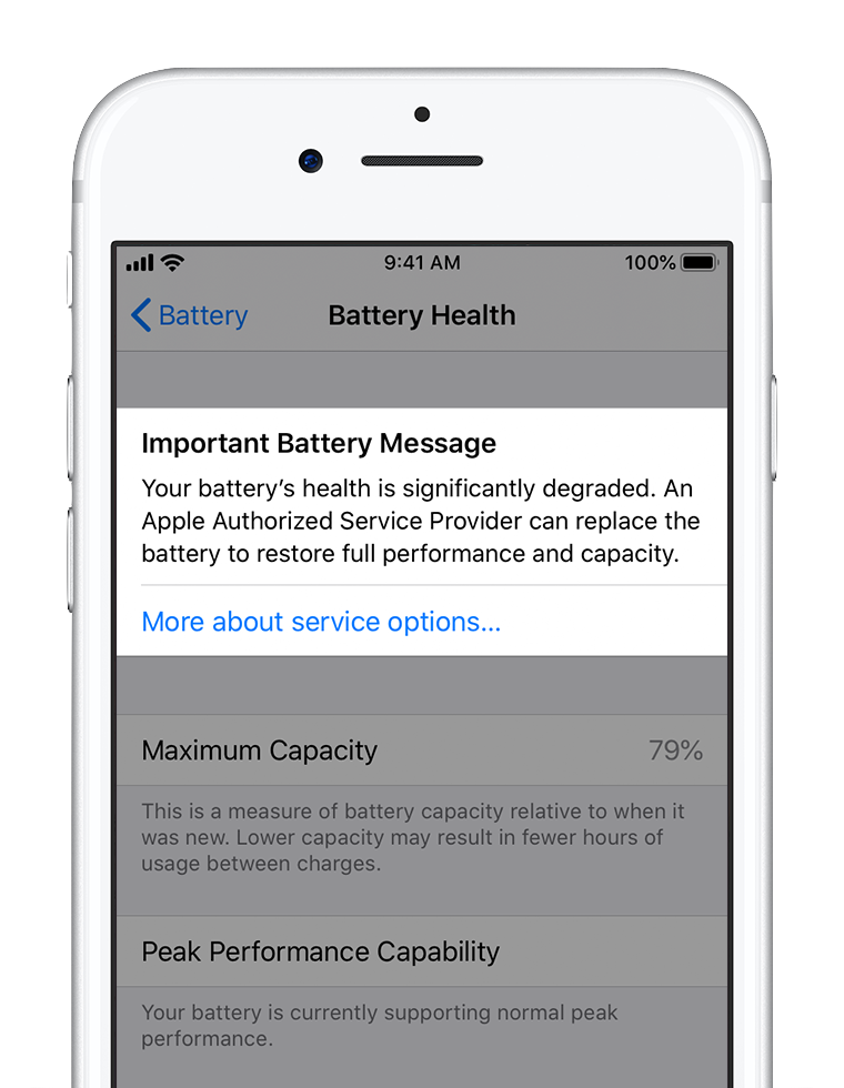 Servicio de batería para iPhone